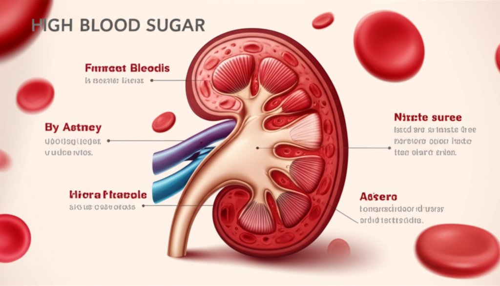 血管にダメージを与える高血糖のイメージ