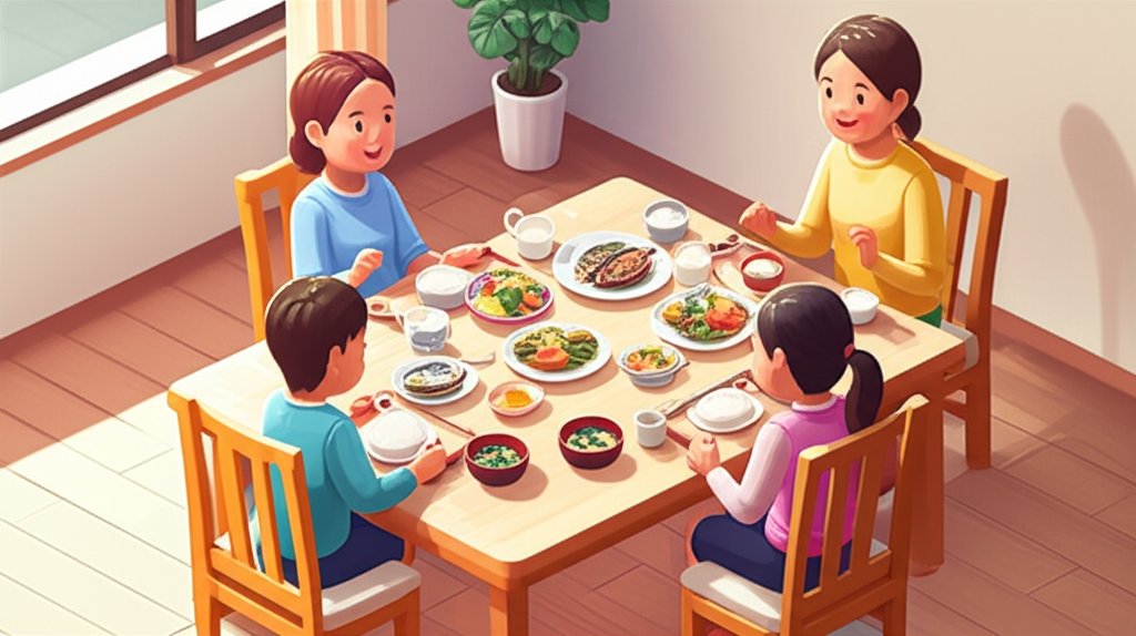 健康的な食事風景